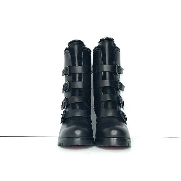 Christian Louboutin Glorymount 70 Spike Buckle Detail Lug Sole Boots 38.5 - Picture 6 of 9